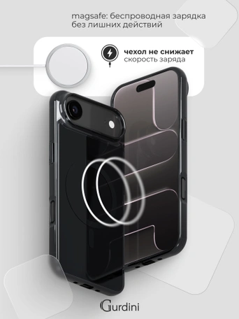 Чехол противоударный для iPhone 17 Air 6.6" Gurdini Clarity Case TPU Black
