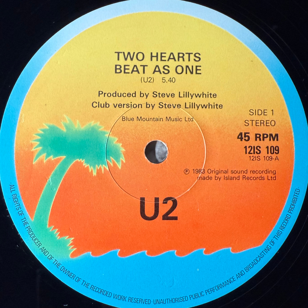 U2 ‎– Two Hearts Beat As One (Англия 1983г.) 12", 45 RPM