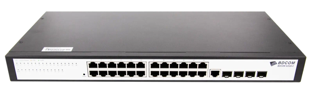 Управляемый коммутатор BDCOM S2528-C, 24 GE TX 1Гбит/с, 4 SFP 1Гбит/с, L2