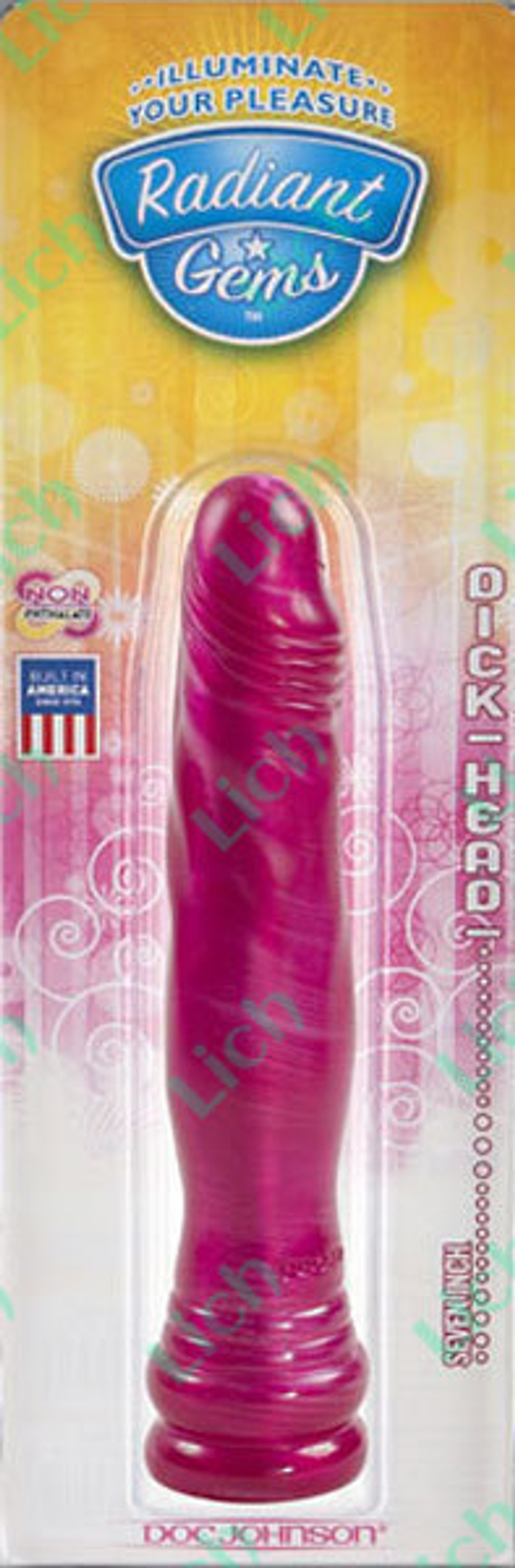 Фаллоимитатор цвета фуксии Dick Head, 18.5 см