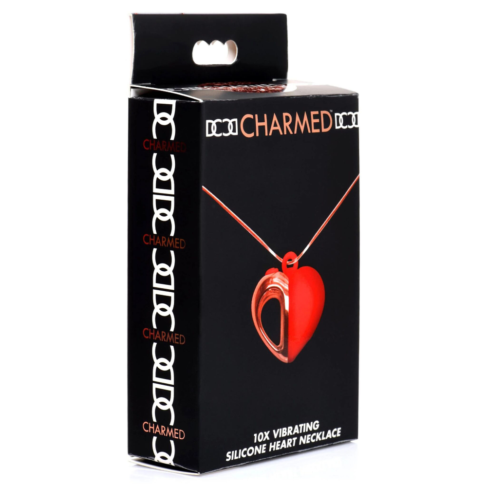 Красное ожерелье с подвеской-вибратором 10X Vibrating Silicone Heart Necklace (Цвет: красный)