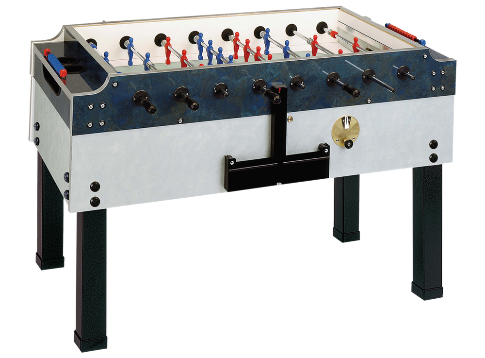 Игровой стол - футбол "Garlando Olympic Outdoor" (137x76x90.5см, синий, жетоноприемник) всепогодный, с защитным корпусом