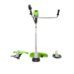 Триммер аккумуляторный Greenworks TB201H, Арт. 2112407U2B, 82V, 2,0 кВт, 46 см, c трехлопастным ножом и кусторезом, бесщеточный, с 2АКБ 5Ач и двойное ЗУ
