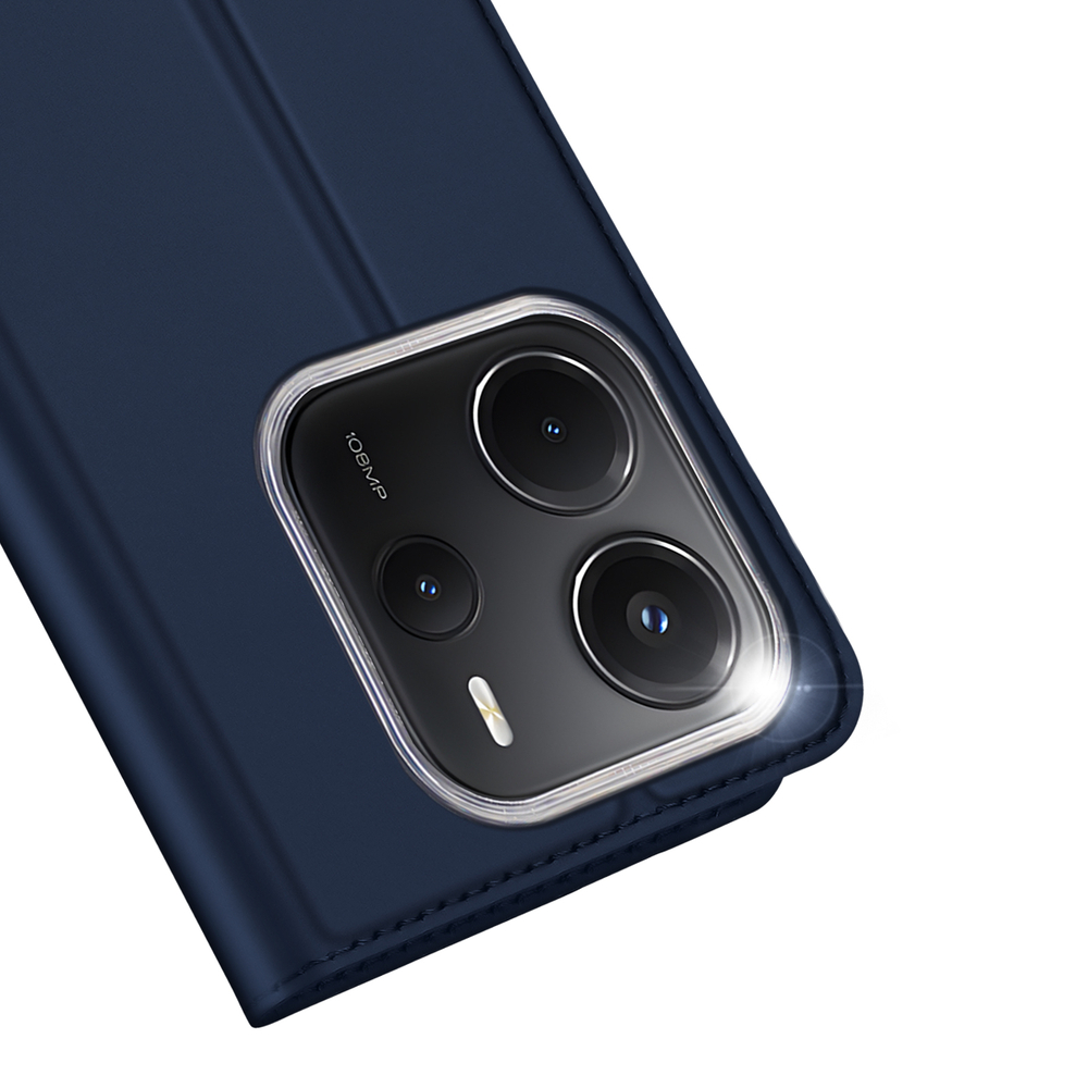 Чехол книжка из PU кожи синего цвета от Dux Ducis для смартфона Xiaomi Redmi Note 14 4G, серия Skin Pro Series Case