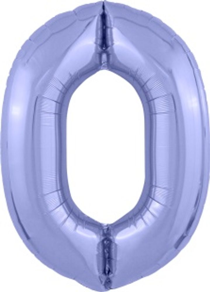 Agura Шар 40'' / 102 см "Цифра 0" Slim Пастельный фиолетовый (БГ-60)