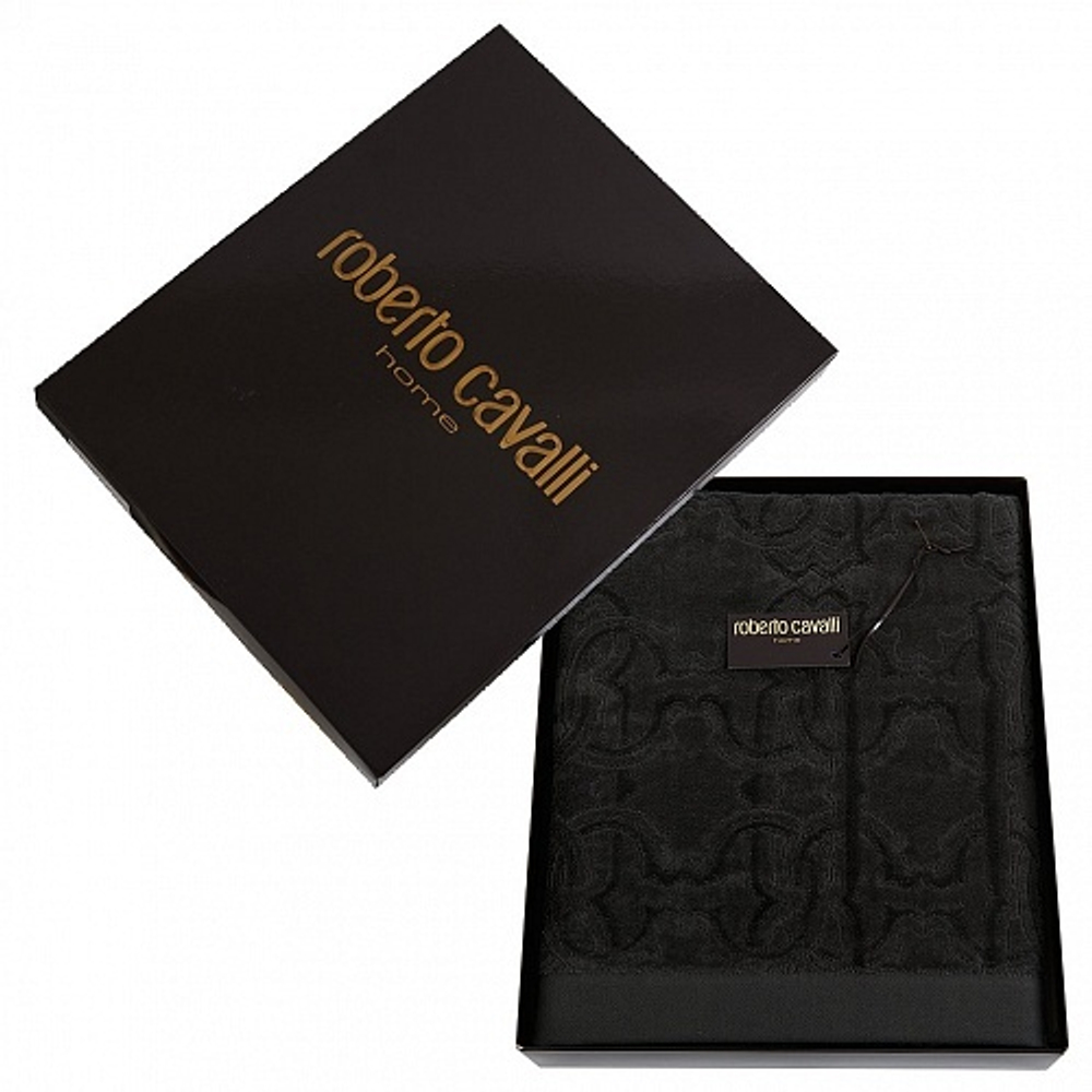 Полотенце 100x150 Roberto Cavalli Logo коричневое