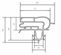 Уплотнитель для холодильника Samsung RL34EGSW 680*570 мм(038 АНАЛОГ)