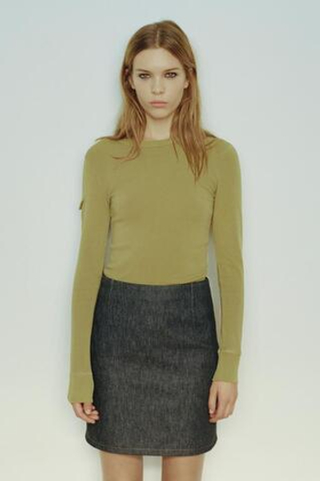 ZARA ДЖИНСОВАЯ ЮБКА TRF, ТЕМНЫЙ ИНДИГО
