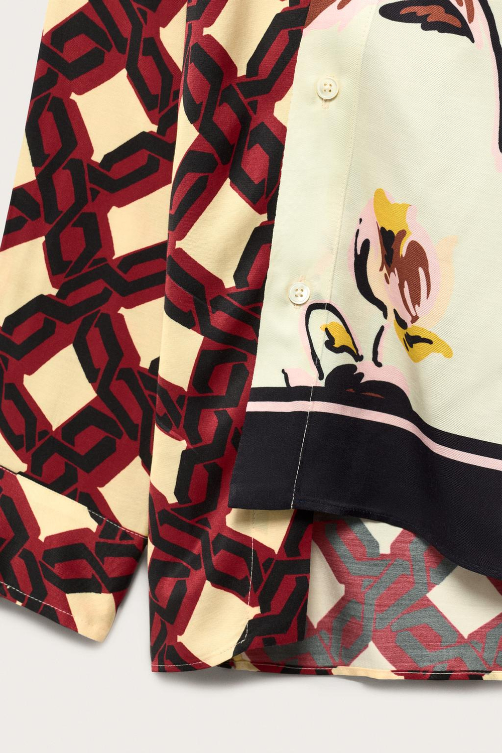 ZARA РУБАШКА СВОБОДНОГО КРОЯ СО СМЕШАННЫМ ПРИНТОМ — LIMITED EDITION, С ПРИНТОМ