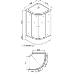 Душевая кабина LORANTO CS-6690-25 G 90х90х215 прозрачное стекло 4мм, поддон 25 см, черная
