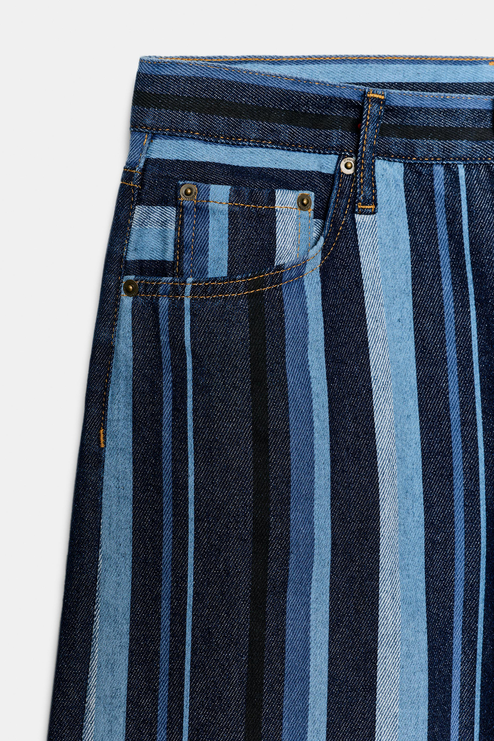 ДЖИНСЫ-КЮЛОТЫ В ПОЛОСКУ СО СРЕДНЕЙ ПОСАДКОЙ — ZW COLLECTION — ZARA
