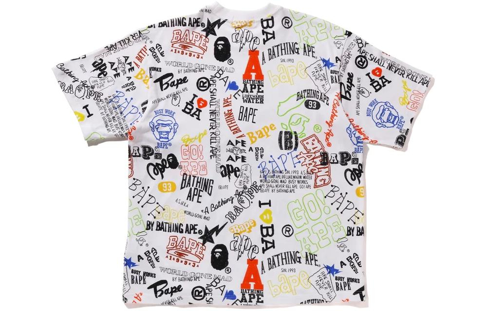 A Bathing Ape Bathing Ape Hand Draw Pattern Relaxed Fit Tee Футболка белый