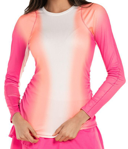 Женская теннисная футболка (dł. Рукава) Lucky in Love Santa FE Glow Summer Glow Long Sleeve - pink berry
