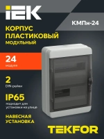 Корпус пластиковый КМПн-24 IP65 черная прозрачная дверь TEKFOR IEK
