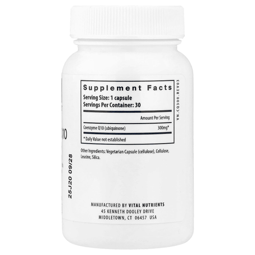 Vital Nutrients, Коэнзим Q10, 300 мг, 30 веганских капсул