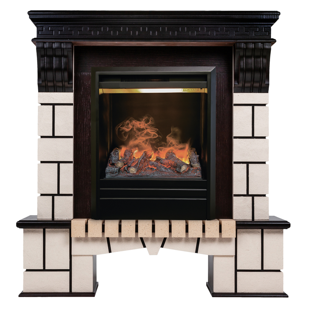 Каминокомплект Real Flame Stone AO-297 с очагом 3D Olympic