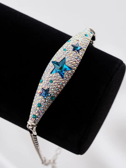 Браслет Звездное небо с синими кристаллами Swarovski