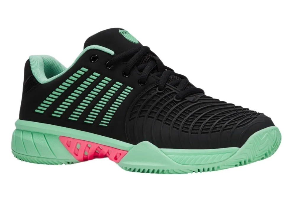 Женские теннисные кроссовки K-Swiss Express Light 3 Clay - black/neon mint/neon pastel pink