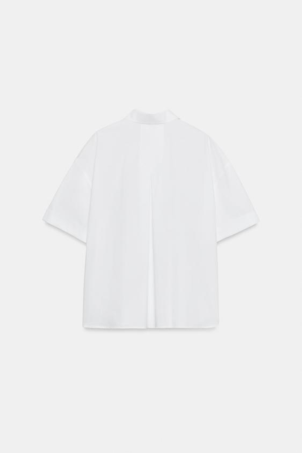 ZARA РУБАШКА ОВЕРСАЙЗ ИЗ ПОПЛИНА, БЕЛЫЙ