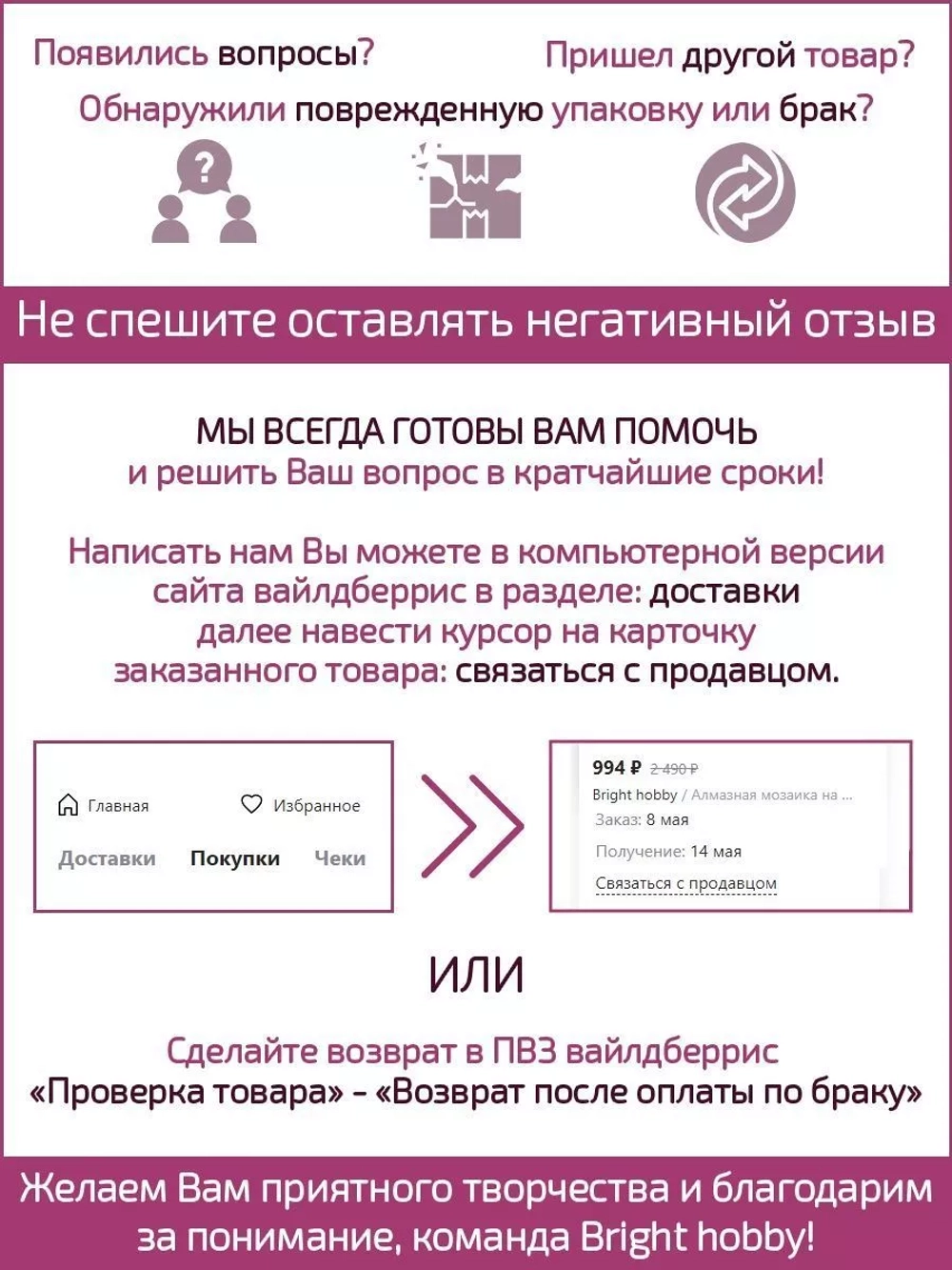 Алмазная мозаика 40*50 без подрамника