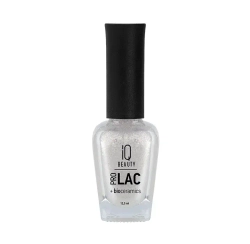 IQ BEAUTY Лак для ногтей профессиональный укрепляющий с биокерамикой #060, 12.5 мл Серебряный с шиммером