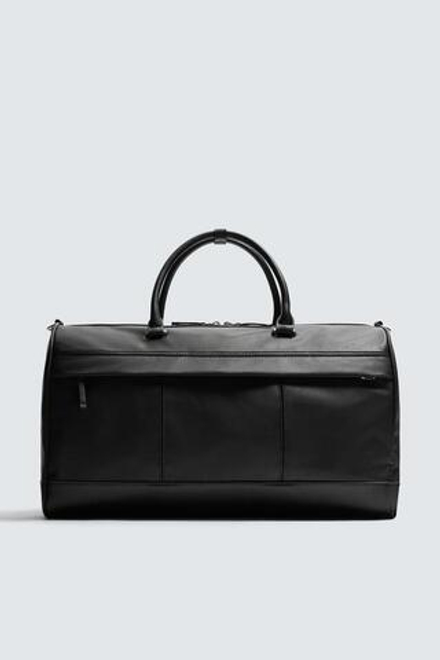 ZARA ДОРОЖНАЯ СУМКА С ТЕКСТУРОЙ, ЧЕРНЫЙ