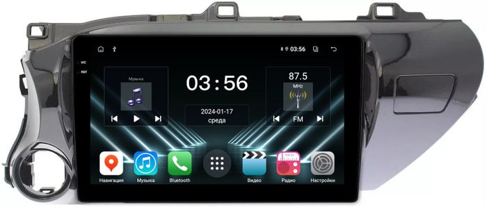 Магнитола для Toyota Hilux 8 2015-2023+ - FarCar S280 монитор 10.36" IPS на Android 13, CarPlay