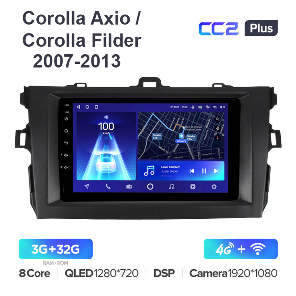 Teyes CC2 Plus 9"для Toyota Corolla Axio, Fielder 2007-2013