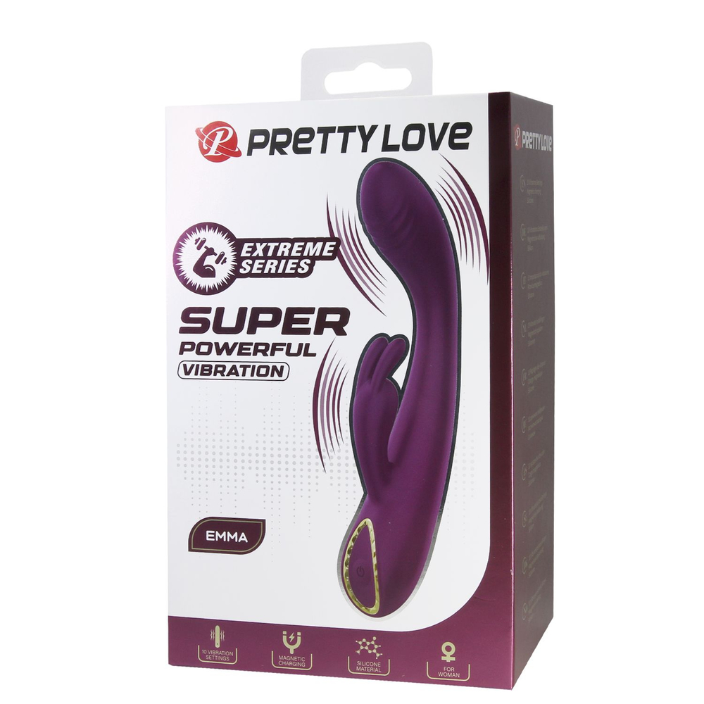 Вибратор Extreme Series с клиторальным стимулятором из силикона PRETTY LOVE BW-500100