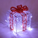Фигура светодиодная «Подарок» 14 см, 10 ламп LED, IP-65, Белый/красный