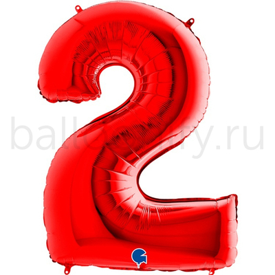 Шар ЦИФРА 2 Red 40" 102 см