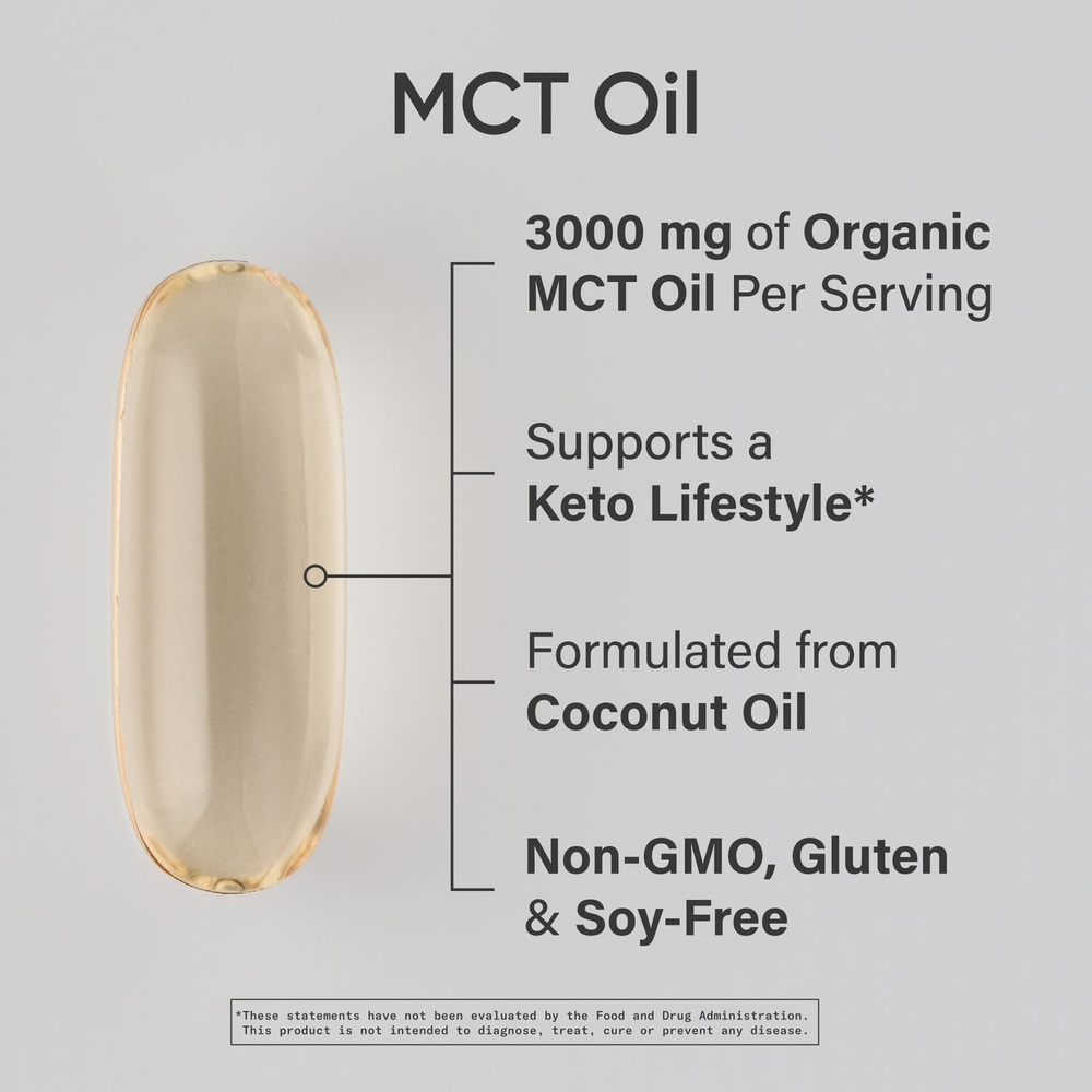 Sports Research, масло MCT, 120 капсул (1000 мг в 1 капсуле)