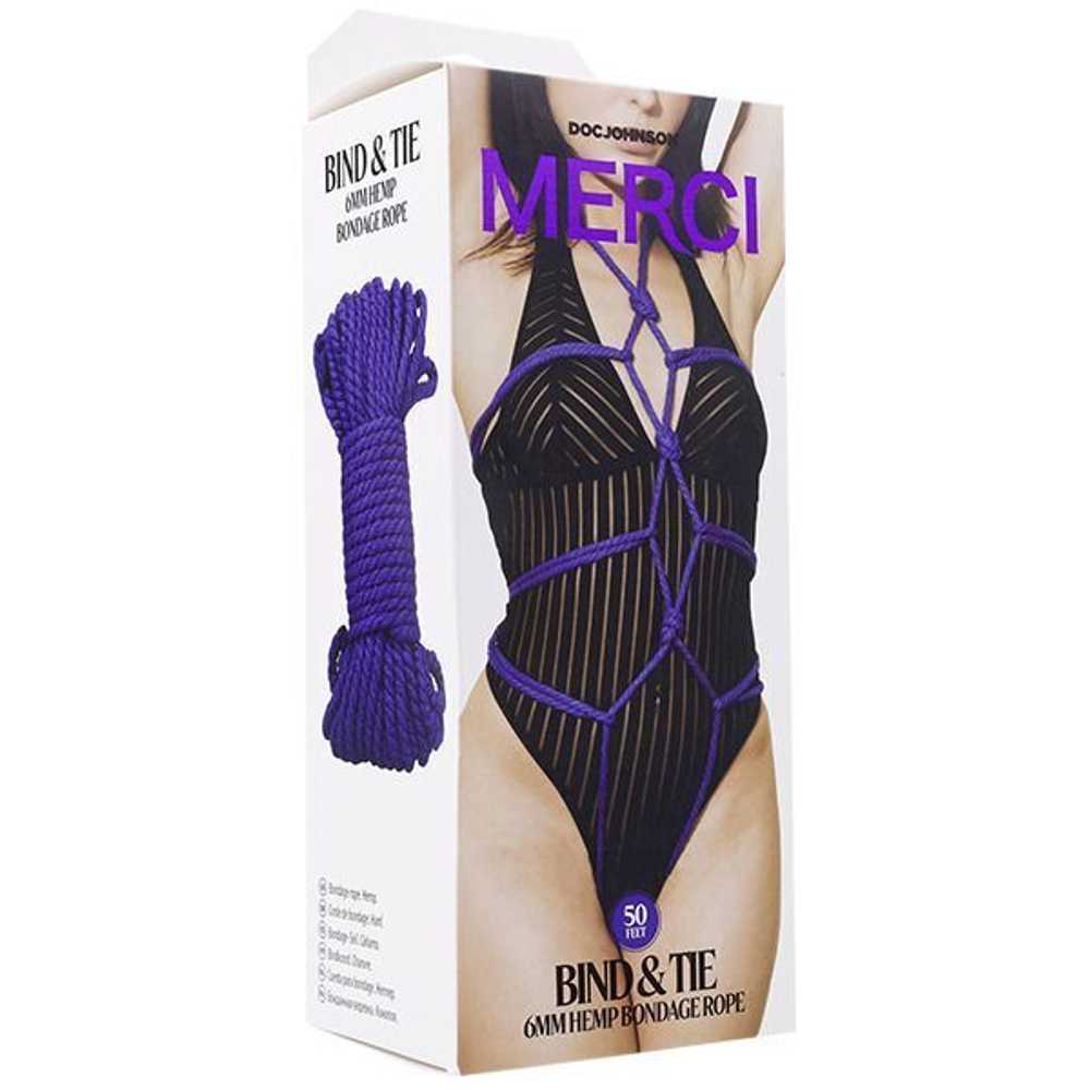 Фиолетовая верёвка для связывания и фиксации Bind&Tie - 15,24 м. (Цвет: фиолетовый)