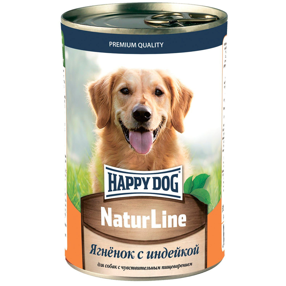 Консервы Happy Dog Хеппи Дог Натуральная линия для собак ягненок с индейкой 410 г