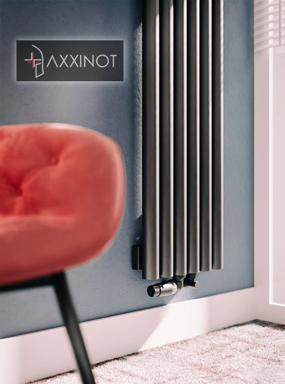 Axxinot Mono V 1250 - вертикальный трубчатый радиатор высотой 1250 мм, черный