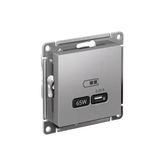 Розетка с USB C Systeme Electric AtlasDesign Алюминий ATN000327