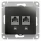 Розетка компьютерная RJ45 + RJ45 Cat 5e Systeme Electric Glossa Антрацит GSL000785KK