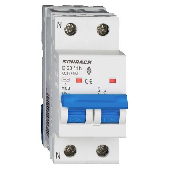 Автоматический выключатель Schrack Technik 1P+N C 63A 6kA Amparo AM617663--