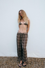 БРЮКИ В КЛЕТКУ С РЕГУЛИРУЕМЫМ НИЗОМ — ZARA