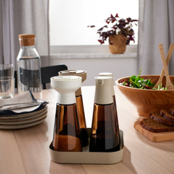IKEA HALVTOM  (ИКЕА ХАЛВТОМ)  -  Бутылка с наливным горлышком, стекло/коричневый, 19 см