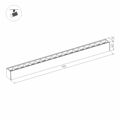 Светильник MAG-LASER-45-L480-27W Warm3000 (BK, 36 deg, 24V) (Arlight, IP20 Металл, 5 лет)