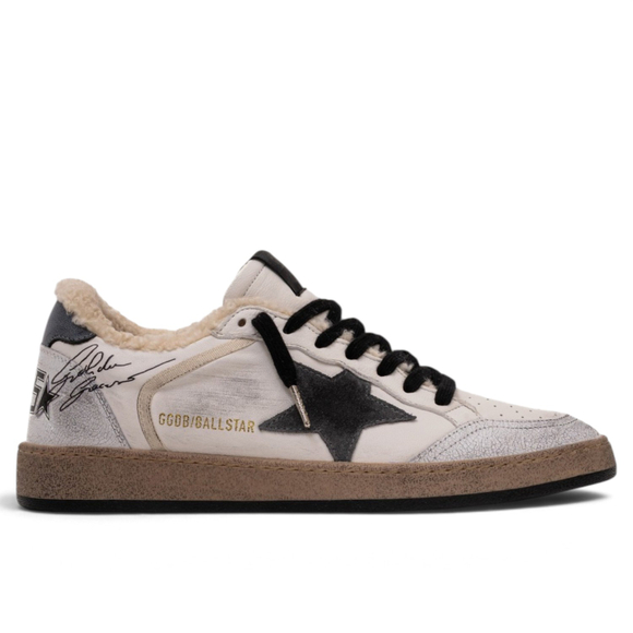Men's Winter Golden Goose Ball Star in White with Grey Star