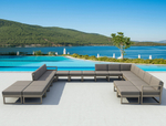 Комплект угловой пластиковой мебели Siesta Contract Mykonos, бежевый, светло-коричневый