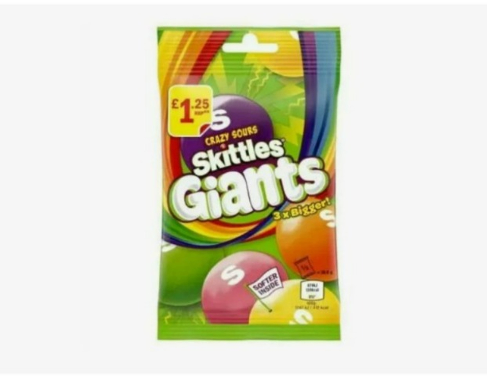 Скитлс Драже GIANTS Кислые фрукты 116гр (14шт)