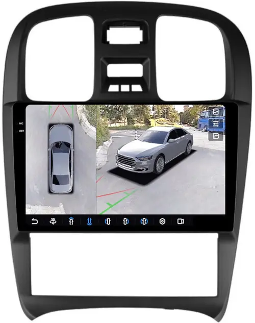 Магнитола для Hyundai Sonata 4 2001-2013 - FarCar BX3062M-360 монитор 9.5" 2K QLED на Android 13, Быстрая, CarPlay, 4G SIM-слот, 4 камеры в комплекте