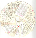 Календарики карманные 25 штук. Страхование 1978 - 1987 гг.