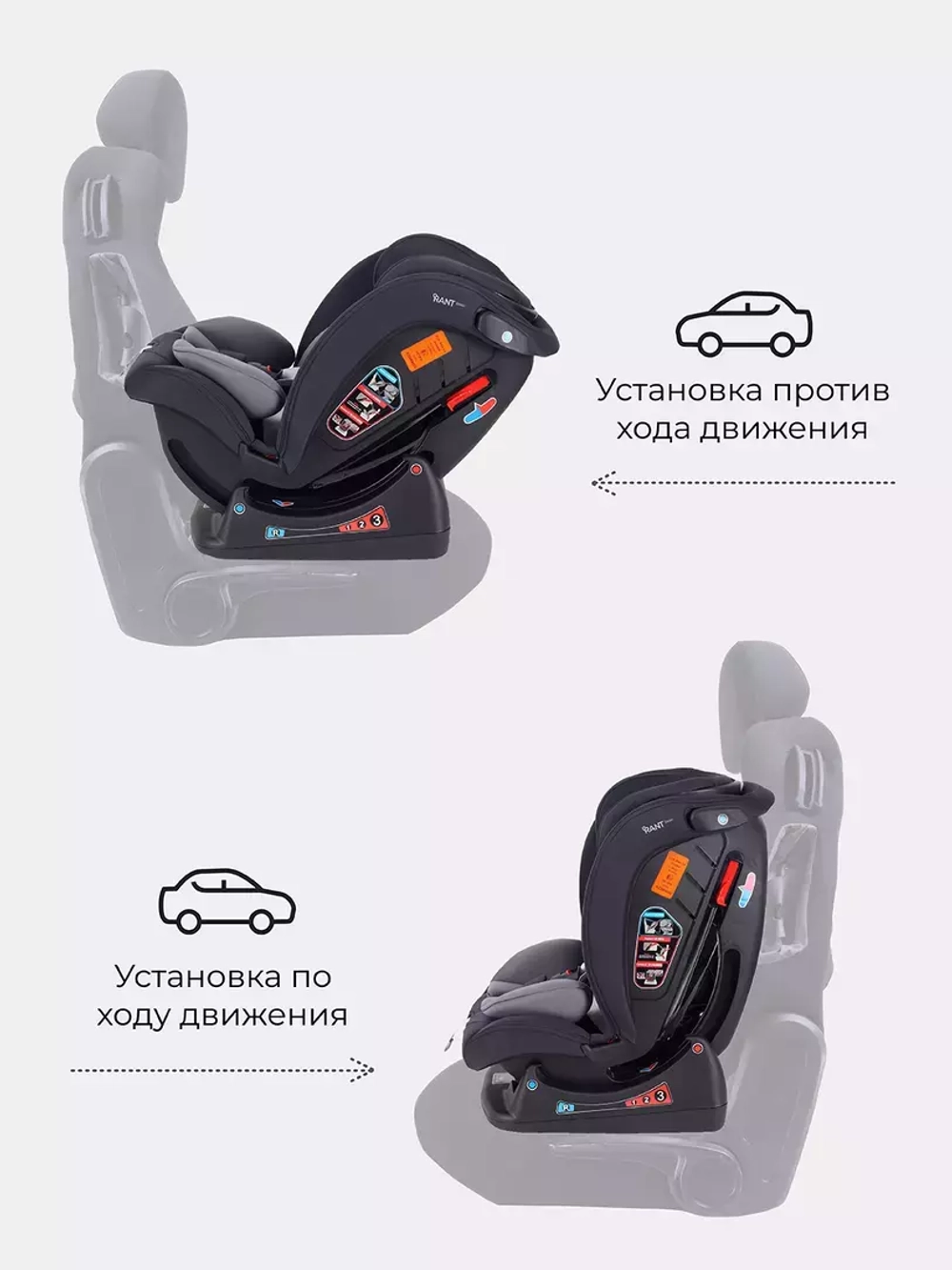 Автокресло AY913 "COMBO" RANT basic (Black) группа 0+-1-2-3  (0-36 кг)