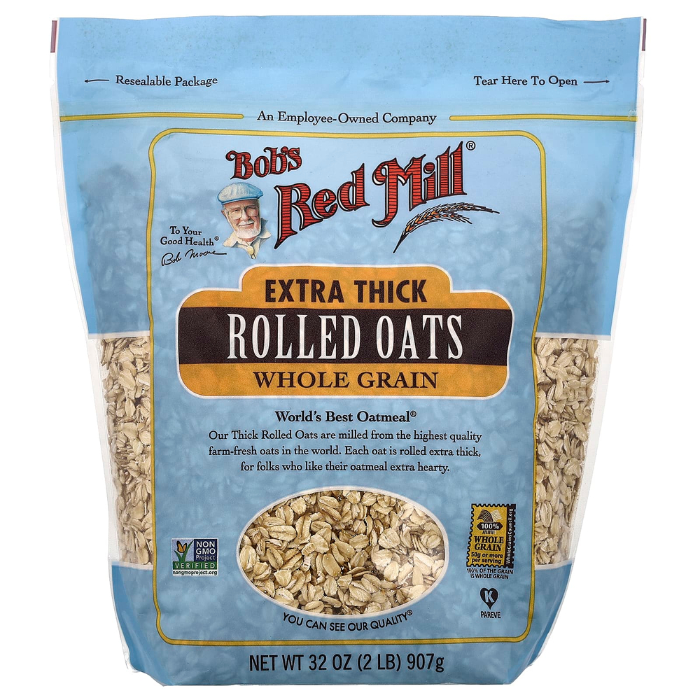 Bob's Red Mill, Экстраплотные овсяные хлопья, цельнозерновые, 907 г (32 унции)