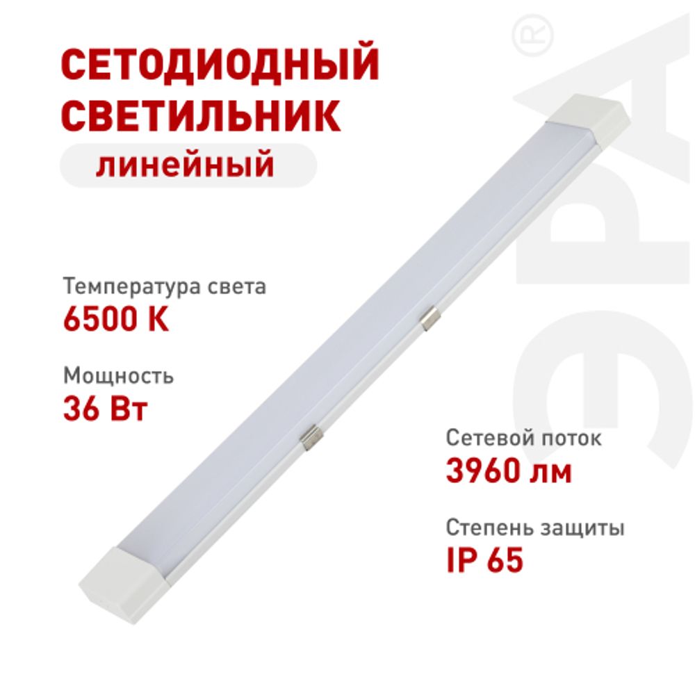 Светильник светодиодный линейный ЭРА SPO-531-0-65K-036 36Вт 6500К 1200 матовый | Линейные светодиодные светильники IP20