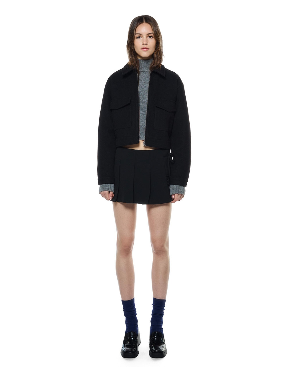 Женская укороченная куртка из мягкой ткани - BERSHKA